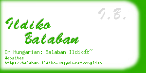 ildiko balaban business card